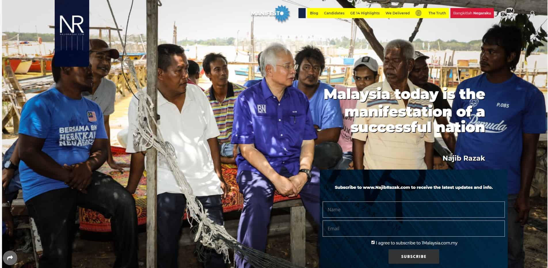 Website Najib Razak - Contoh WordPress - Kursus WordPress