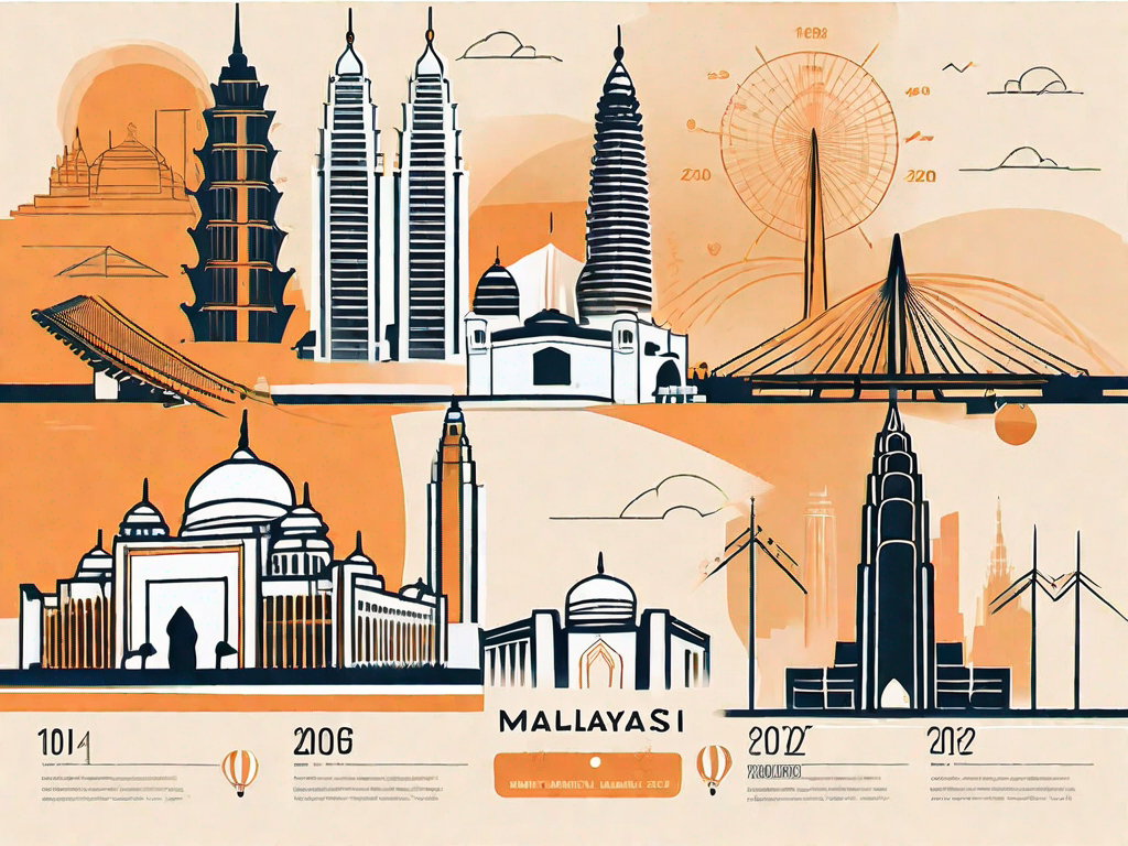 Various iconic landmarks of malaysia